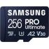 Samsung PRO Ultimate microSD Memory Card+Reader, 256GB microSDXC, Up to 200 MB/s, 4K UHD, UHS-I, Class 10, U3,V30, A2 for GoPRO Action Cam, DJI Drone, Gaming, Phones, Tablets